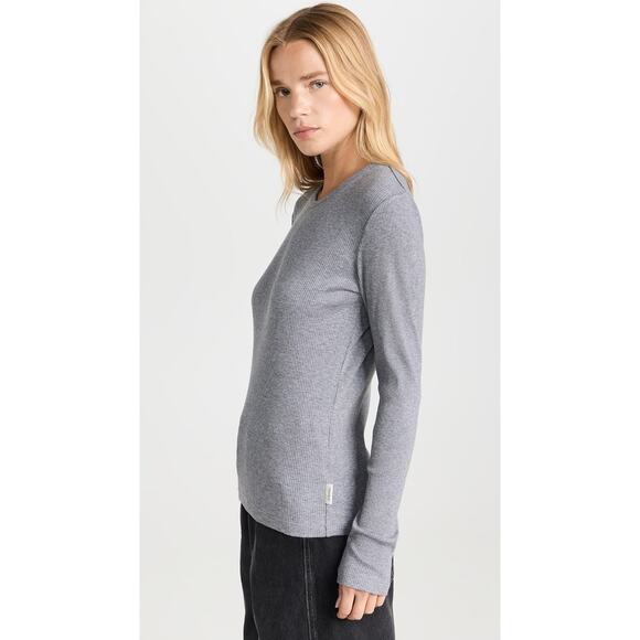 WSLY Rivington Ribbed Long Sleeve Top - M - Heather Grey - Picture 5 of 7
